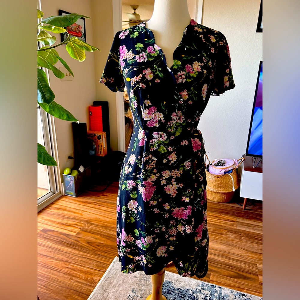Monteau Floral Wrap Dress - Size S